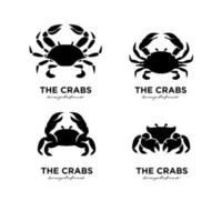 set simple Crab Logo Design Vector Template Modern Design Vector Illustration