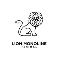 minimal mono line lion vector logo design