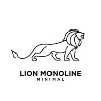 minimal mono line lion vector logo design