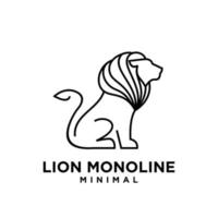 minimal mono line lion vector logo design