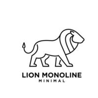 minimal mono line lion vector logo design