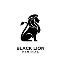 diseño minimalista del vector del león negro