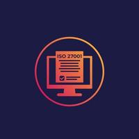 ISO 27001 information security standard icon vector