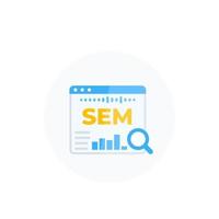 SEM search engine marketing vector illustration