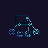 Logistics and delivery service linear vector icon