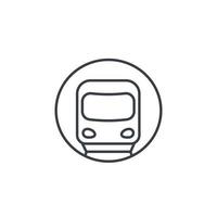 metro o icono de línea de metro en blanco vector