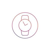 watch thin line icon vector