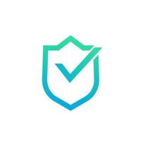 escudo de concepto de seguridad con vector de marca de verificación