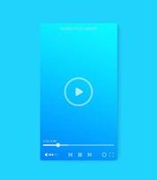 video player interface mobile ui vector design in vertical orientation