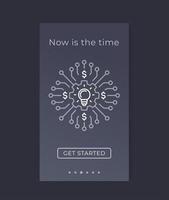 investing app mobile ui vector template