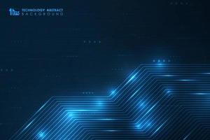 Abstract gradient blue futuristic line technology background. vector