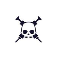 Overdose icon with skull vector