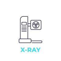 X ray radiology machine line vector icon