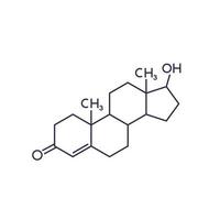 testosterone molecule on white vector