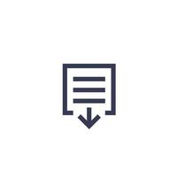 document download icon on white vector