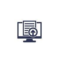 upload document or file via computer icon vector