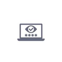 Parental control vector icon with eye and password