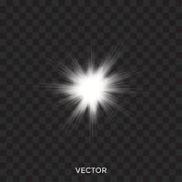 Starburst o flare vector luces blancas aisladas