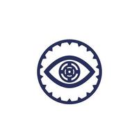 retina scan and biometric identification icon vector