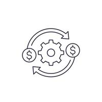 costs optimization and production efficiency line vector icon