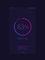 progress screen mobile interface or ui template vector