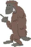 funny gorilla ape cartoon animal character vector