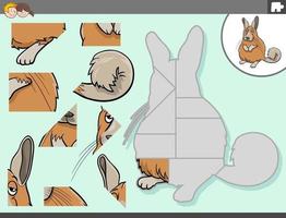 jigsaw puzzle game with viscacha animal character vector