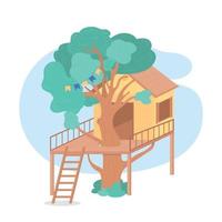 Tree house vector web banner