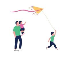 pasar el tiempo de verano al aire libre con personajes familiares de color plano vectorial sin rostro vector