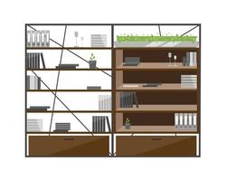 Office cabinets flat color vector object