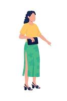 Summer outfit combination flat color vector faceless character