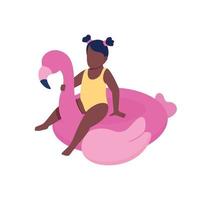 flotador de natación inflable para niños pequeños, color plano, vector, personaje sin rostro vector