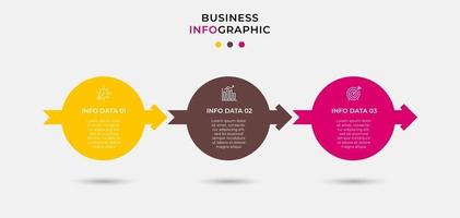 Vector Infographic design business template with icons and 3 three options or steps Can be used for process diagram presentations