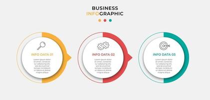 Vector Infographic design business template with icons and 3 three options or steps Can be used for process diagram presentations