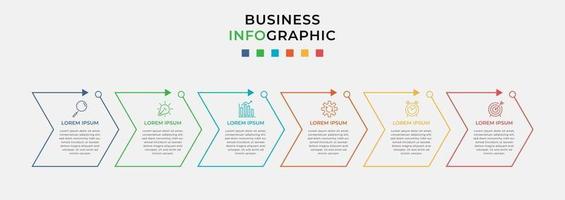 Vector Infographic design business template with icons and 6 six options or steps Can be used for process diagram presentations