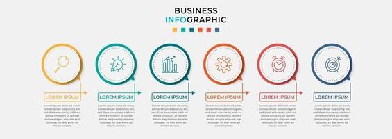 Vector Infographic design business template with icons and 6 six options or steps Can be used for process diagram presentations
