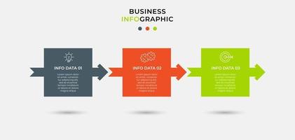 Vector Infographic design business template with icons and 3 three options or steps Can be used for process diagram presentations