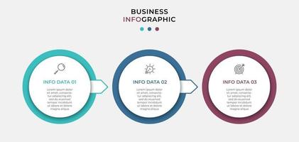 Vector Infographic design business template with icons and 3 three options or steps Can be used for process diagram presentations