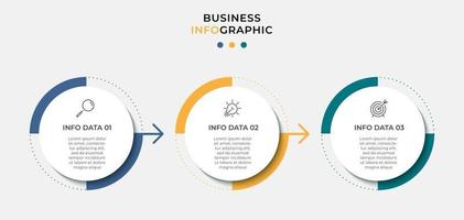 Vector Infographic design business template with icons and 3 three options or steps Can be used for process diagram presentations