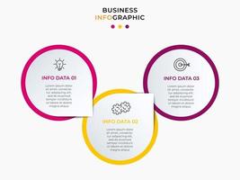 Vector Infographic design business template with icons and 3 three options or steps Can be used for process diagram presentations