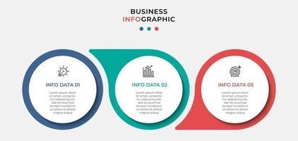 Vector Infographic design business template with icons and 3 three options or steps Can be used for process diagram presentations