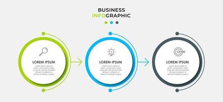 Vector Infographic design business template with icons and 3 three options or steps Can be used for process diagram presentations