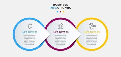 Vector Infographic design business template with icons and 3 three options or steps Can be used for process diagram presentations