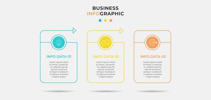 Vector Infographic design business template with icons and 3 three options or steps Can be used for process diagram presentations