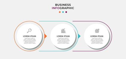 Vector Infographic design business template with icons and 3 three options or steps Can be used for process diagram presentations