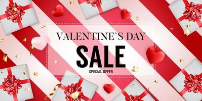 Valentine s Day sale banner Background Design Template for advertising or web or social media and fashion ads vector