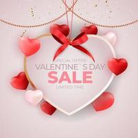 Valentine s Day sale banner Background Design Template for advertising or web or social media and fashion ads vector