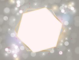 Glossy Star Background with Golden frame vector