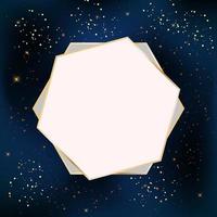 Glossy Star Background with Golden frame vector