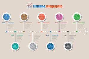 infografía de línea de tiempo moderna con círculo de 9 pasos diseñado para la plantilla de diagrama de folleto planificación proceso de presentación páginas web flujo de trabajo ilustración vectorial vector